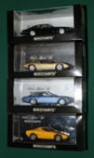 4x Minichamps 1:43 scale cars. Lamborghini Miura. Lamborghini 350GT. Lancia Stratos 1972-78.