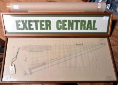 A framed and glazed Southern Railway Divisional Engineer's Office Copy of a Plan of SR Exeter