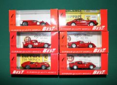 6x Model Best 1:43 scale cars. Ferrari 750 Monza Prova. Ferrari 330GTC 1966. Lola T70 Coupe Prova