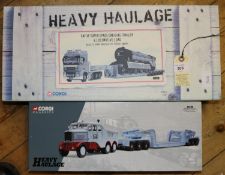2 Corgi Heavy Haulage series. DAF XF Super Space Cab, King Trailer & Locomotive Load. Allely's Heavy