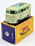 Matchbox Series Volkswagen Camping Car No.34. In light green with green windows, grey plastic wheels