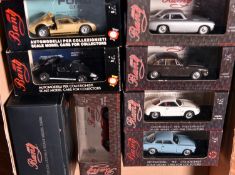 8x Bang 1:43 scale cars. 3x Alfa Romeo; 2600 Sprint Street 1962. Giulietta SZ Street 1960. Giulietta