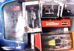 10x diecast racing cars by Bburago, Solido, Motorama, etc. Including 2x 1:18 Solido; McLaren F1