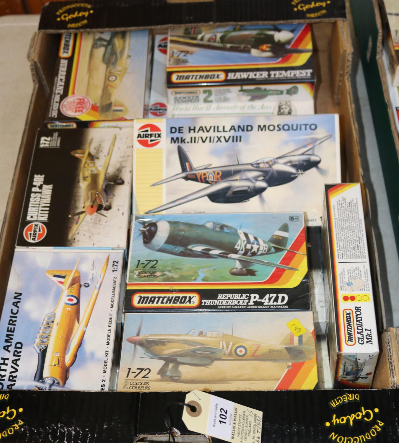 15 Airfix and Matchbox unmade 1:72 scale Kits. Airfix- Spitfire VB and a Mk1. Mitsubishi Zero, North