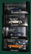 4x Minichamps 1:43 scale cars. Porsche 914 1969-73. Porsche 356 Carrera 2 1963-64. Porsche 356 A
