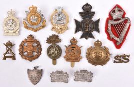 8 cap badges comprising: 3rd County of London IY (brooched); 3rd CLY; Queens Westminster, 23rd