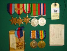 Five: 1939-45 star, Africa star with 8th Army clasp, Italy star, Defence and War (un-named as