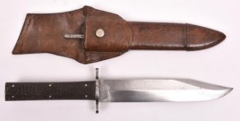 A good Victorian Bowie knife, clipped back blade 7½" marked "Ellis Knife", the ricasso marked with