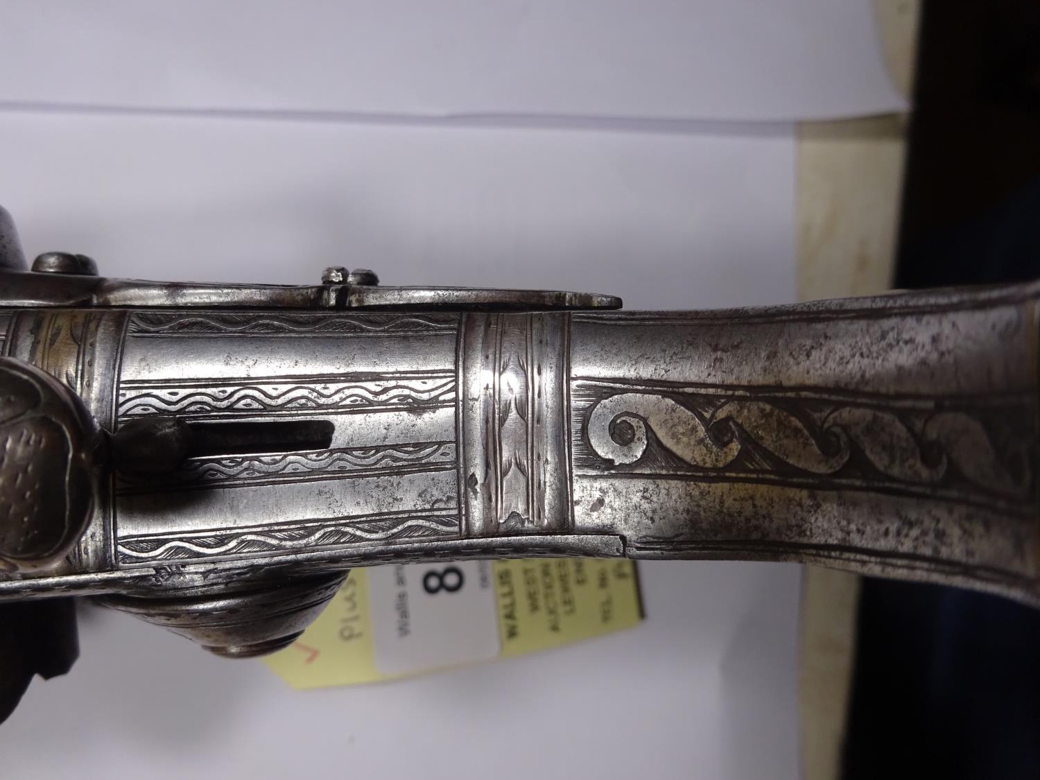 A good 22 bore Scottish all steel flintlock belt pistol, by John Murdoch of Doune, c 1760, 12" - Image 6 of 9