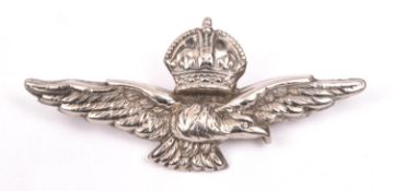 A WWII RAF Pathfinder eagle, silver coloured with brooch fixing, possibly Bomber Command. GC £50-60