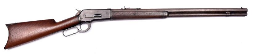 A .40-65" WCF Winchester Model 1886 full tube magazine underlever rifle, number 52108 (1891), 45"