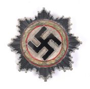 A Third Reich German Cross with gilt wreath, black enamel swastika, GC (light corrosion on patches