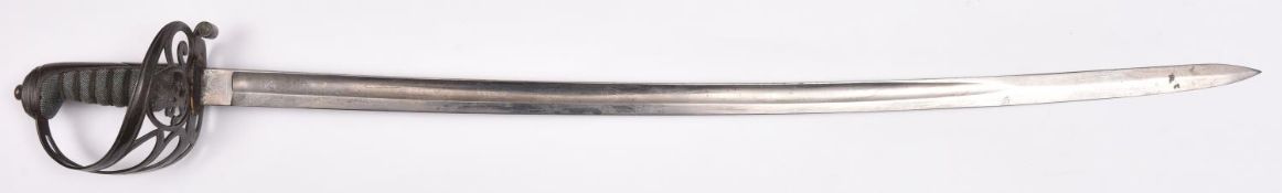 A Victorian Rifle Brigade officers' sword, 1845 pattern blade 32", by J B Johnstone & Co,