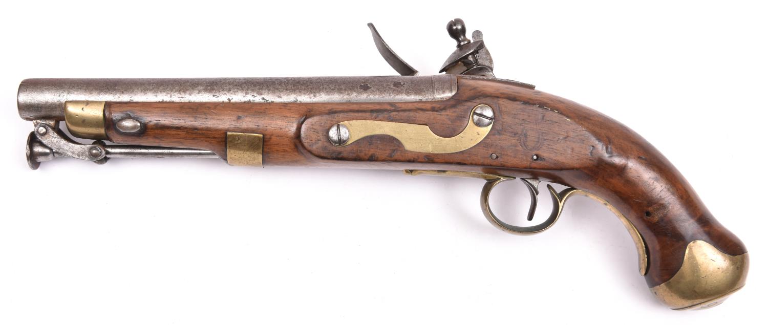 A .65" New Land Pattern flintlock holster pistol, the 9" barrel bearing ordnance proofs, the lock - Image 2 of 2