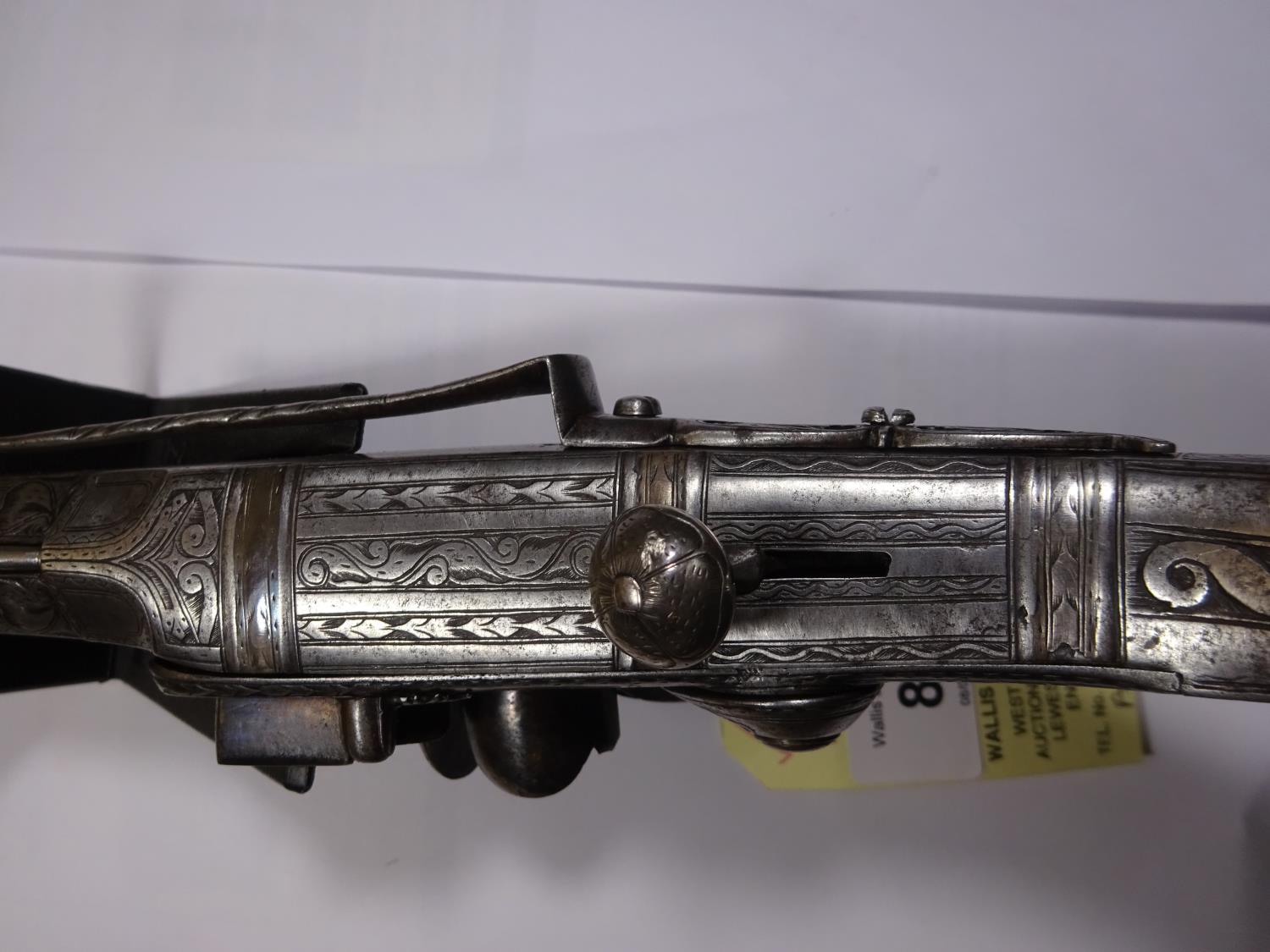 A good 22 bore Scottish all steel flintlock belt pistol, by John Murdoch of Doune, c 1760, 12" - Image 7 of 9