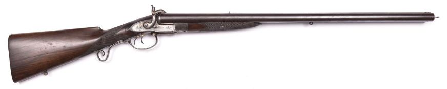 A good rare double barrelled 12 bore underlever pinfire rifle, by William Moore & Grey, number 2311,