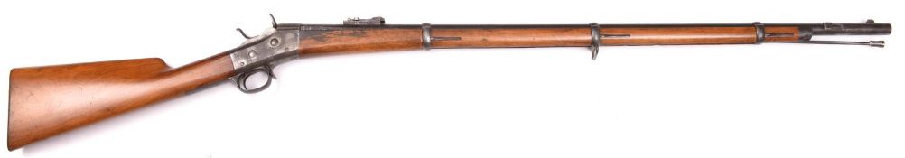 A 12mm Swedish/Norwegian Remington Rolling Block Military rifle, barrel 37¼" stamped "HUSQVARNA"