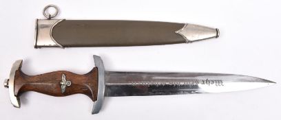 A Third Reich NPEA Student's dagger, blade 220mm, etched "Mehr Sein Als Scheinen" and "Karl