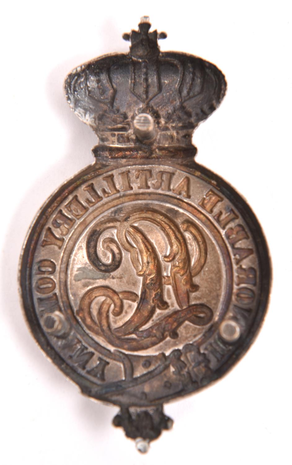 An officer's silver plated undress sabretache badge of the Honourable Artillery Company Light - Image 2 of 2