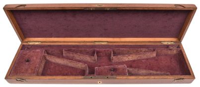 A fitted oak case for an SB percussion gun or rifle with 29½" barrel, with large oval brass