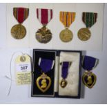 USA Medals: Purple Heart (2, 1 with miniature), un-named; Meritorious Service medal; Asiatic-Pacific