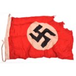 A Third Reich National Flag, 33" x 23", makers label of "Bernard Richter Fahnerfabrik Koln Seit