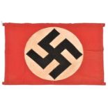 A Third Reich Party banner, applique swastika centre piece, design on 1 side only. 42" x 27". GC £