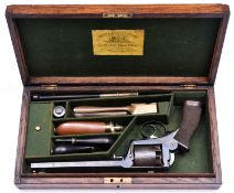A 5 shot 38 bore Adams Model 1851 "Dragoon" self- cocking percussion revolver, 13? overall, barrel