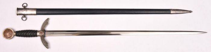 A Third Reich Luftwaffe officer's sword, by Alcoso, Solingen, engraved in the fuller "ALBERT KUHL.