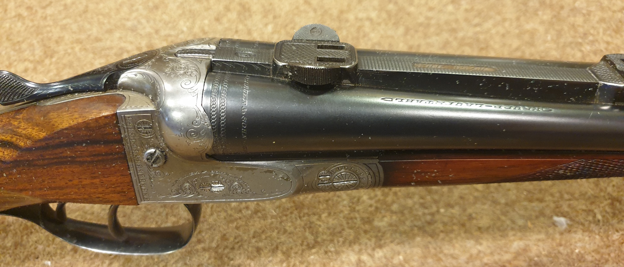 **A good double barrelled side by side 12 bore/8x57mm top lever hammerless boxlock non ejector - Image 3 of 4