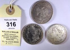 USA: AR trade dollar 1877, San Francisco mint, obverse bearing small "chop" mark over "Dol" of