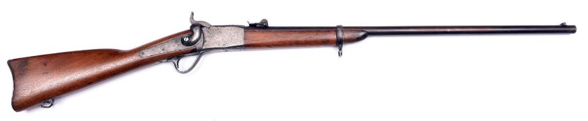 A 10.4mm (.41" British) RF Swiss Peabody underlever rifle, barrel 28", number 11642, the frame mark