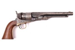 A 6 shot .44? Colt Model 1860 Army percussion revolver, number 168229 (1867) on all parts, with