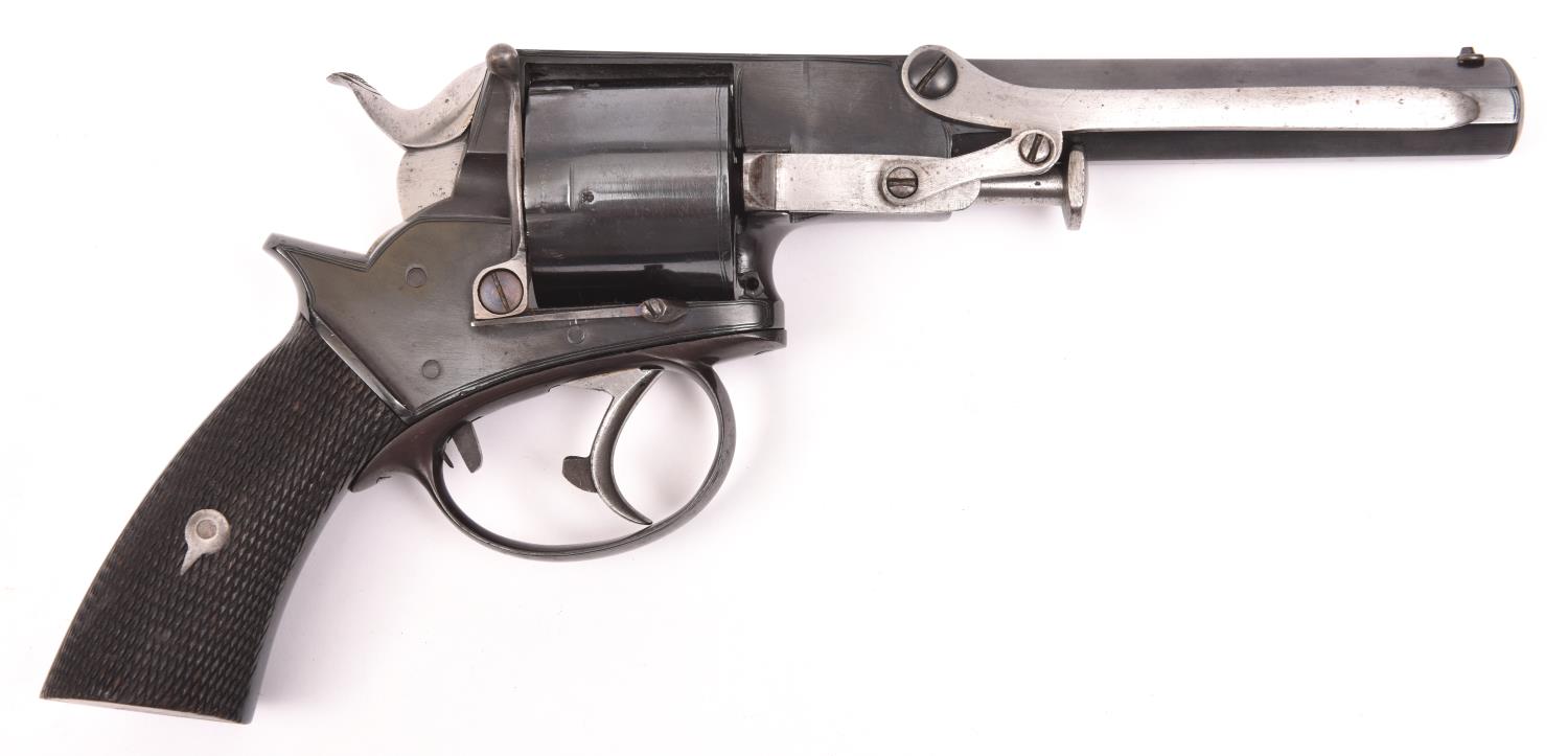 A 5 shot .440" RF Webley type double action revolver marked to Walsall Police, octagonal barrel