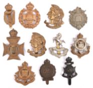 Eleven cap badges of the London Regiment: pre 1920 5th , 16th, 18th, 19th, 20th, 21st, 23rd (bi