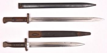 A Czech M1923 bayonet, in its scabbard, unmarked, clean condition (light surface rust to hilt);