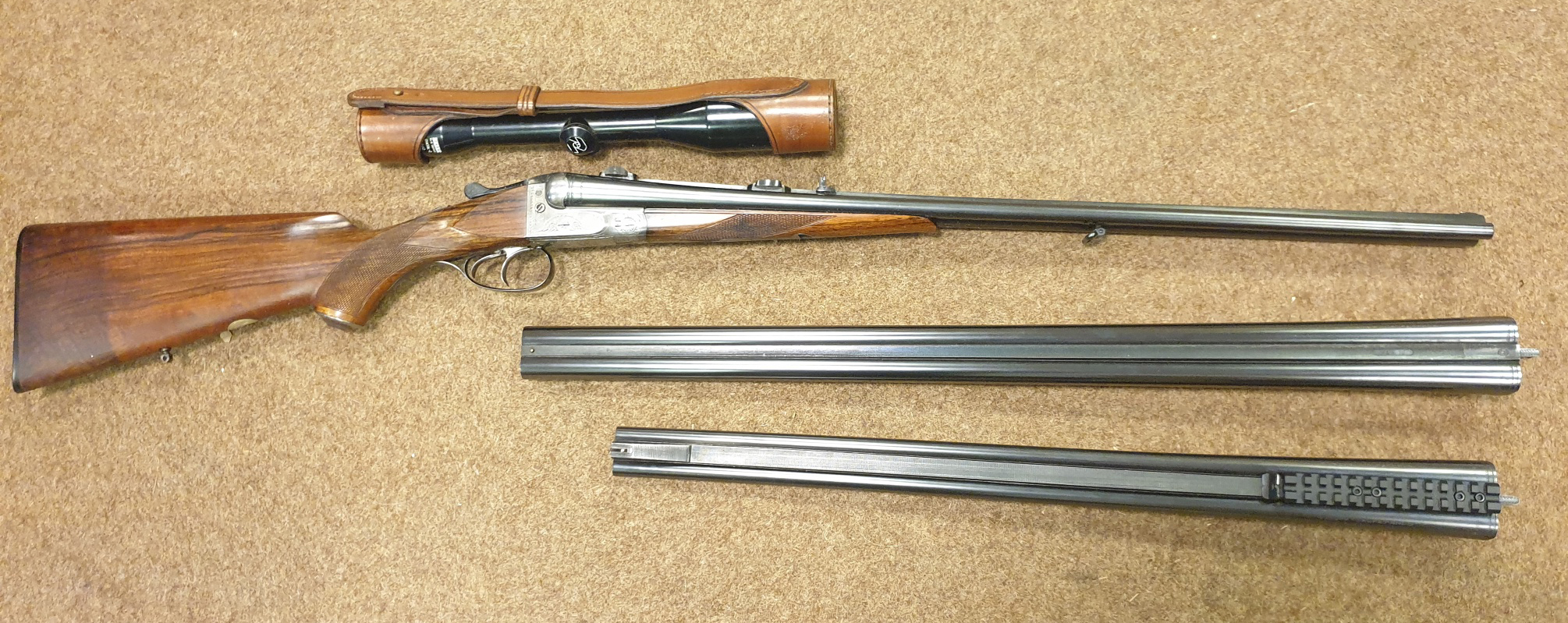 **A good double barrelled side by side 12 bore/8x57mm top lever hammerless boxlock non ejector - Image 4 of 4