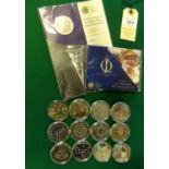 EIIR modern issue £5 coins (crown size): 1993 Coronation Anniversary, GEF; 1997 Wedding