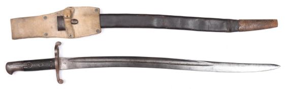 A P1856/58 sword bayonet for the Enfield rifle, the blade with various ordnance marks including