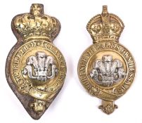A KC martingale badge of the Prince of Wales Own Hussars (fittings removed, soldered bolt), and