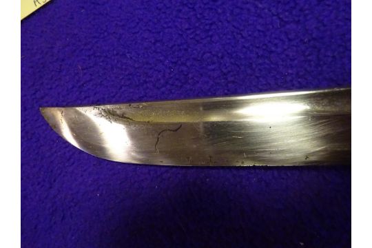 A military katana with full length grooves, blade appears to have some age with an O-suriage tang - Image 5 of 8