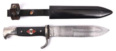 A Third Reich Hitler Youth dagger, 5½" blade marked "Rich. Abr. Herder Solingen", RZM stamp and M9/