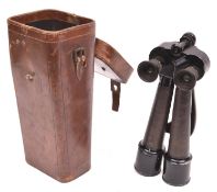 A pair of WWI Austrian periscope binoculars, marked "Carl Zeiss Jena" etc, in their original leather