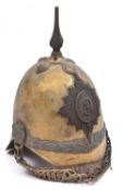 An 1871 pattern officers helmet of the 7th Dragoon Guards, EVIIR cypher on badge, helmet itself