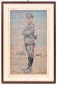 A pastel portrait of Erwin Rommel, framed and glazed, 24" x 16", executed by G T Rice. VGC £50-60