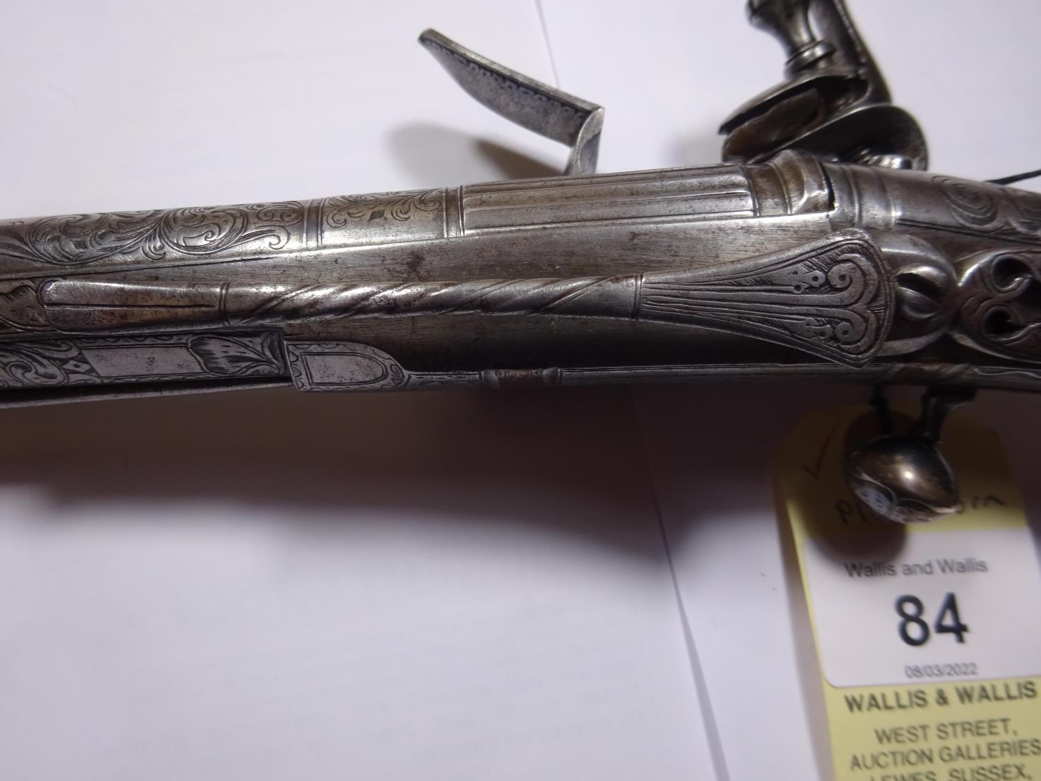 A good 22 bore Scottish all steel flintlock belt pistol, by John Murdoch of Doune, c 1760, 12" - Image 4 of 9