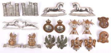 Nine pairs of Cavalry collars badges: 5th Dgn Guards, Royal Dgns, pre 1920 3rd Hussars, post 1920