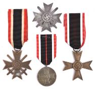 A 1939 War Merit Cross 1st class, with thread for screw back fitting, (worn to dull grey overall);
