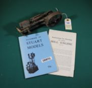 A Stuart Models Mill Engine S50. A small single cylinder engine, approx 220mm long. With related