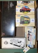 12 Corgi Classics. Daimler CW bus, Derby. Bristol K6A Utility Bus. 3x Bedford OB Coaches- Edinburgh,